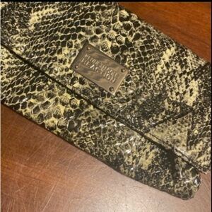 Kenneth Cole Reaction Black and Cream Snakeskin Clutch